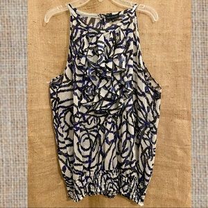 The Limited Blue/off white 💙🤍sheer halter top